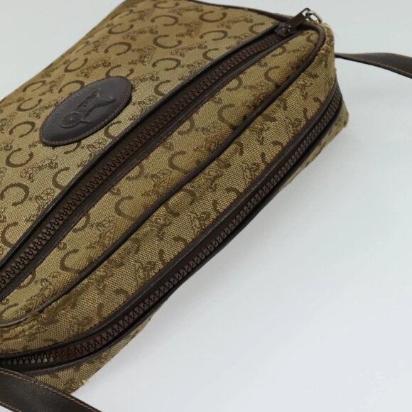 CELINE C Sulky Shoulder Bag Canvas Beige Auth BA757 - Picture 7 of 16